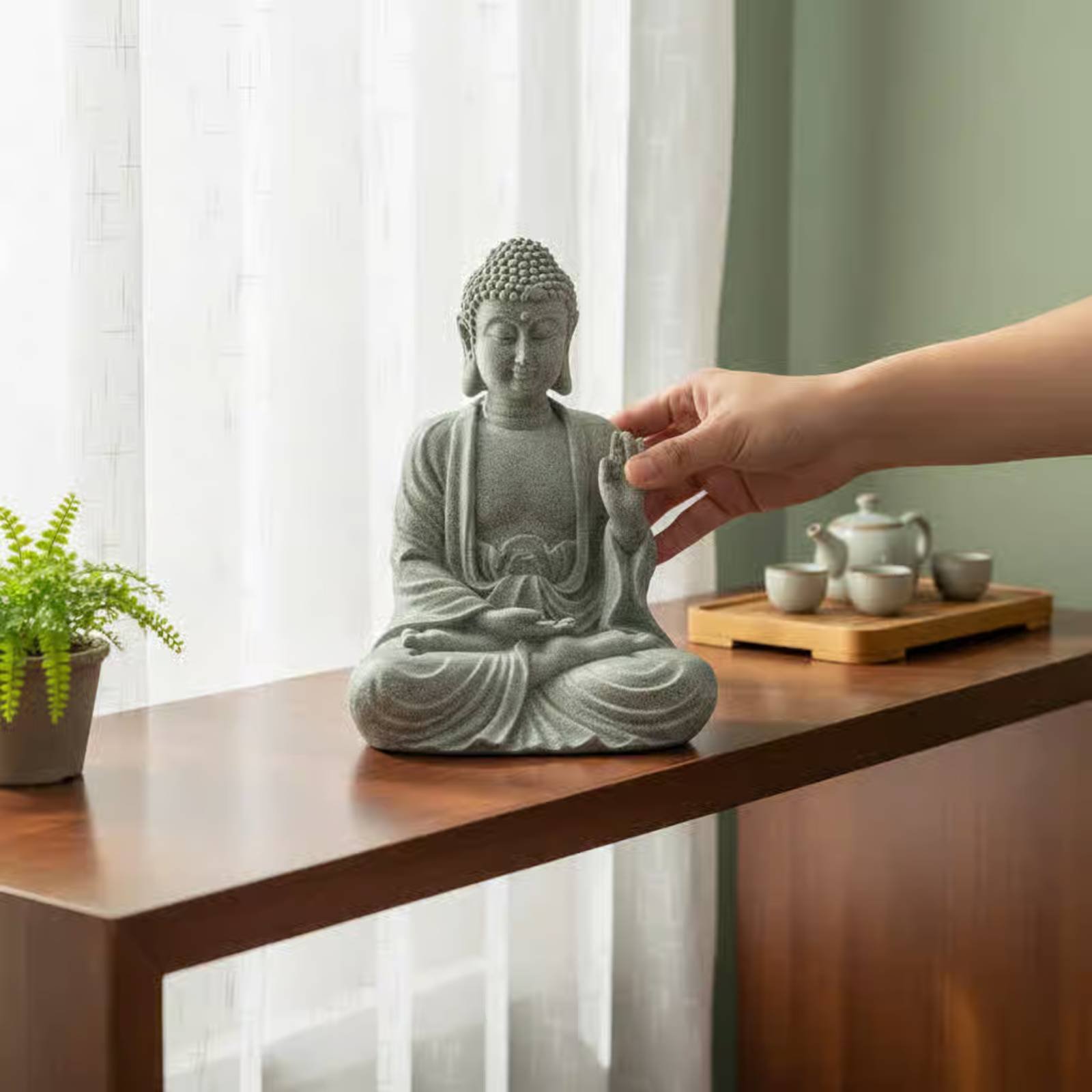 3 Pieces Stone Buddha Decor Te - огляд і ціна Aquarium Decor